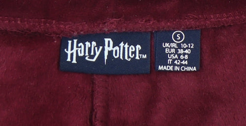 Harry Potter Women’s Red Velour Embroidered Pyjama Pants Size 10-12