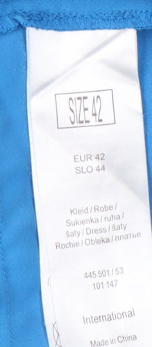 Orsay Womens White Black Blue Colourblock Sheath Dress Size 14