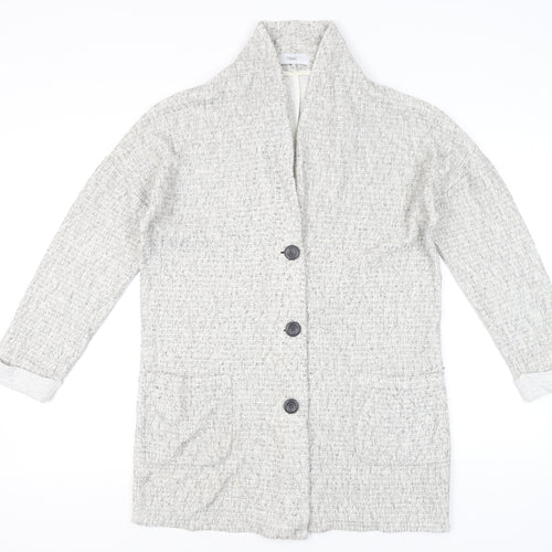 Next Women’s Grey Knit Cardigan UK 10 Long Sleeve Collared