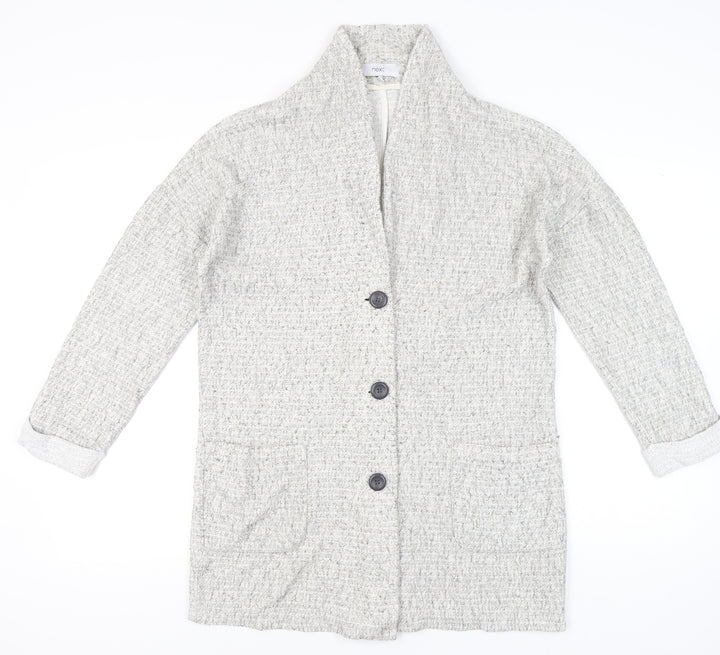 Next Women’s Grey Knit Cardigan UK 10 Long Sleeve Collared