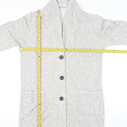Next Women’s Grey Knit Cardigan UK 10 Long Sleeve Collared