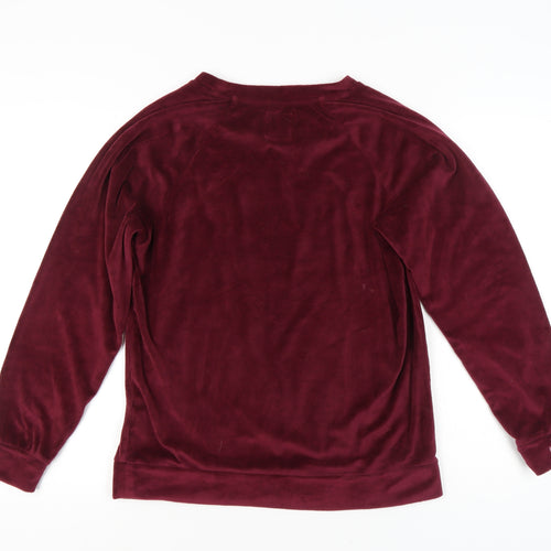 Harry Potter Women’s Red Velour Pyjama Top Size 10-12 Glitter Print