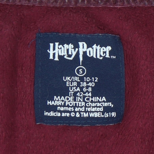 Harry Potter Women’s Red Velour Pyjama Top Size 10-12 Glitter Print