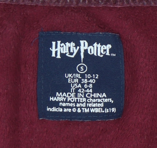 Harry Potter Women’s Red Velour Pyjama Top Size 10-12 Glitter Print