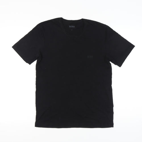 Hugo Boss Men's Black Medium Crew Neck Cotton T-Shirt