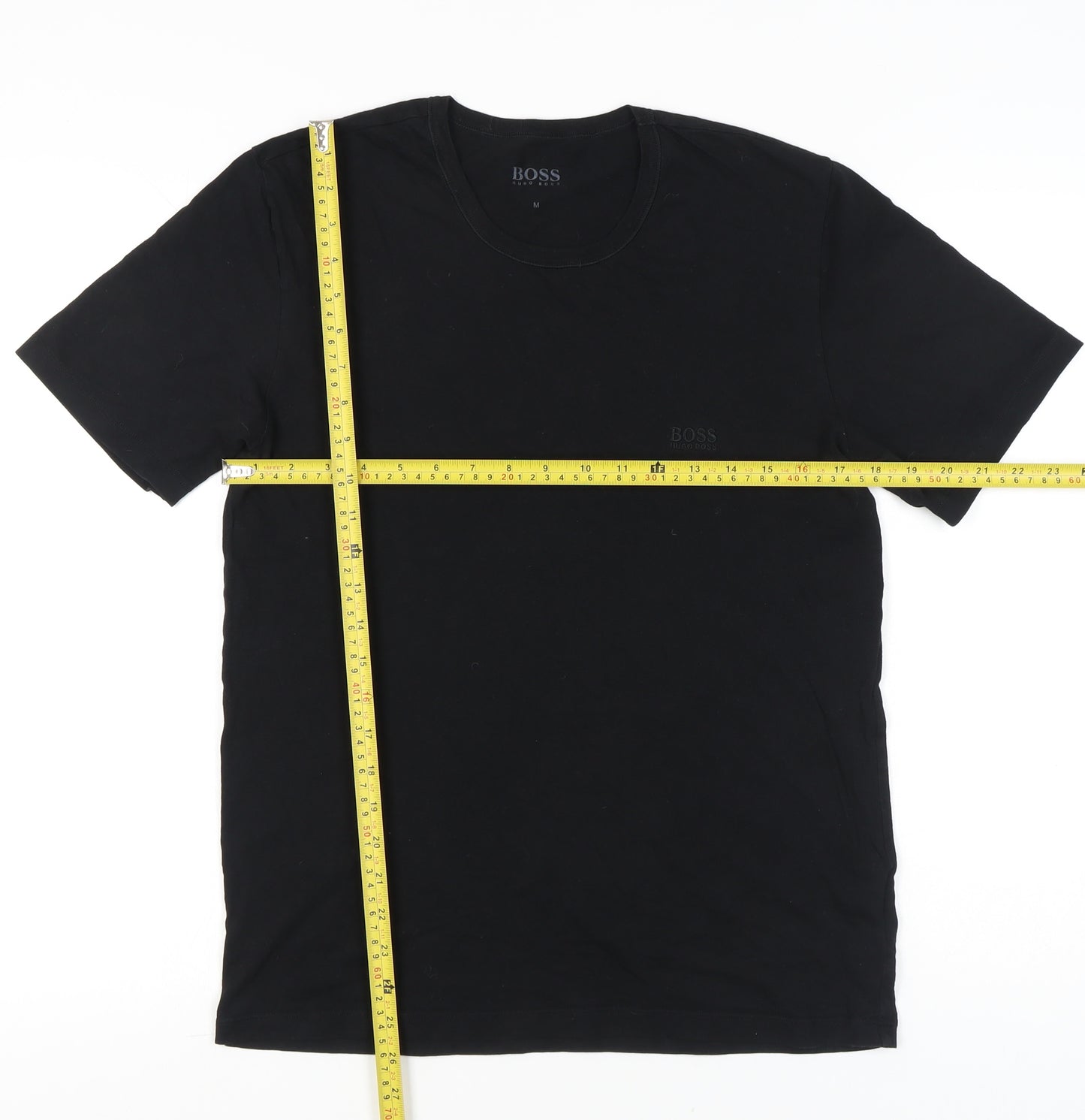 Hugo Boss Men's Black Medium Crew Neck Cotton T-Shirt
