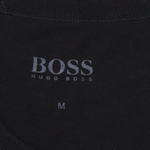 Hugo Boss Men's Black Medium Crew Neck Cotton T-Shirt