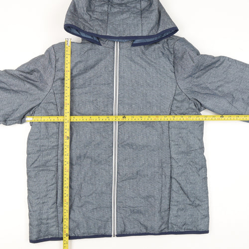 Nathalie Andersen Womens Blue Hooded Puffer Jacket Size M