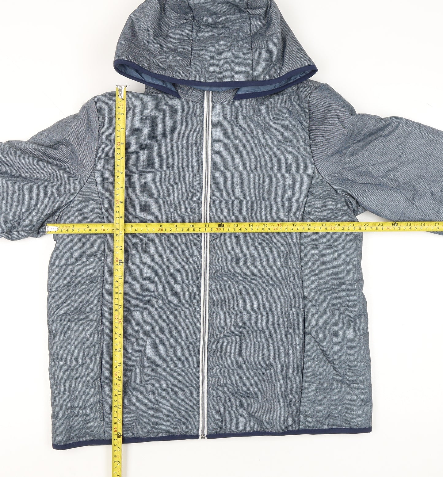 Nathalie Andersen Womens Blue Hooded Puffer Jacket Size M