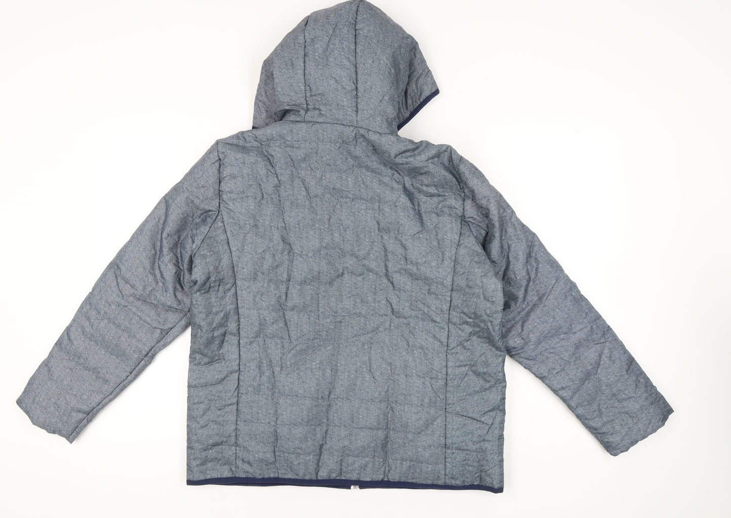 Nathalie Andersen Womens Blue Hooded Puffer Jacket Size M