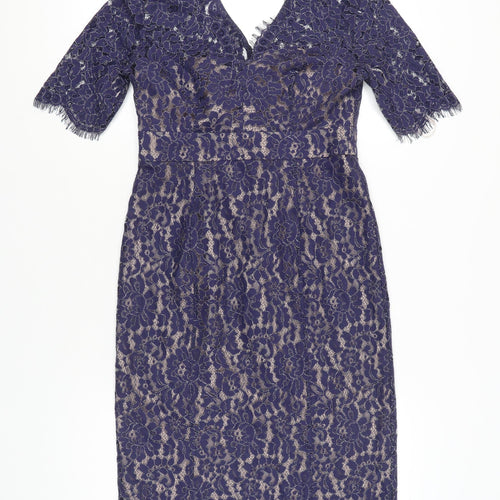 Monsoon Women’s Blue Lace Sheath Knee Length Dress UK 10