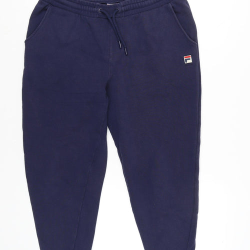 Fila Womens Blue L Jogger Sweatpants Tapered Cotton Blend