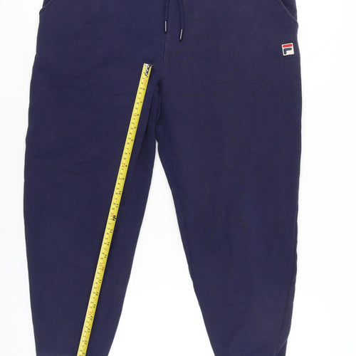 Fila Womens Blue L Jogger Sweatpants Tapered Cotton Blend