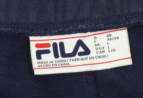Fila Womens Blue L Jogger Sweatpants Tapered Cotton Blend