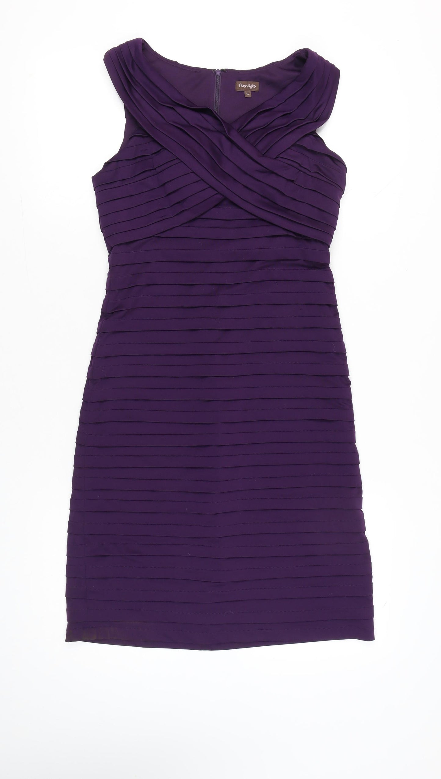 Phase Eight Women Purple Size 12 Sheath Knee Length Dress