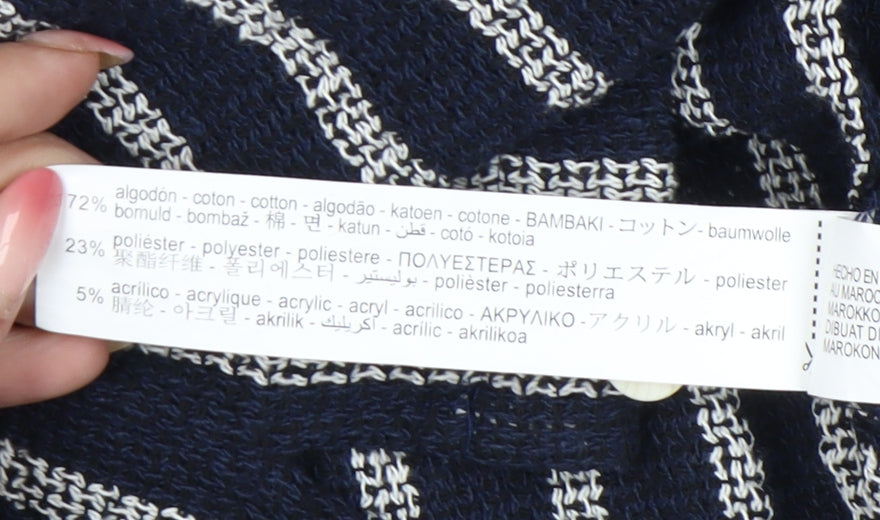 Zara Men’s Blue Striped Cotton Blend Short Sleeve XL Shirt