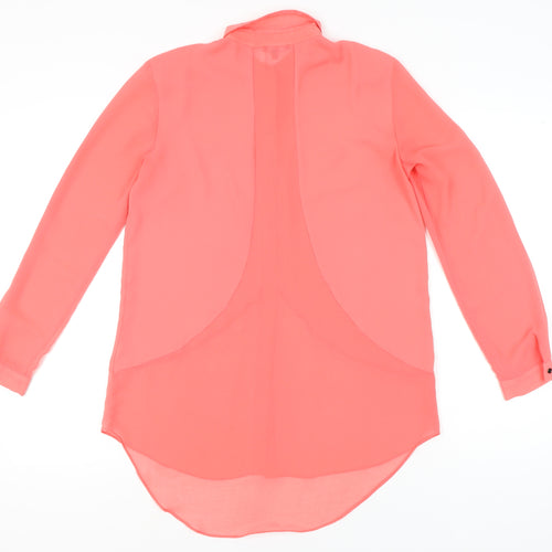 Warehouse Womens Pink Long Sleeve Chiffon Blouse UK 12