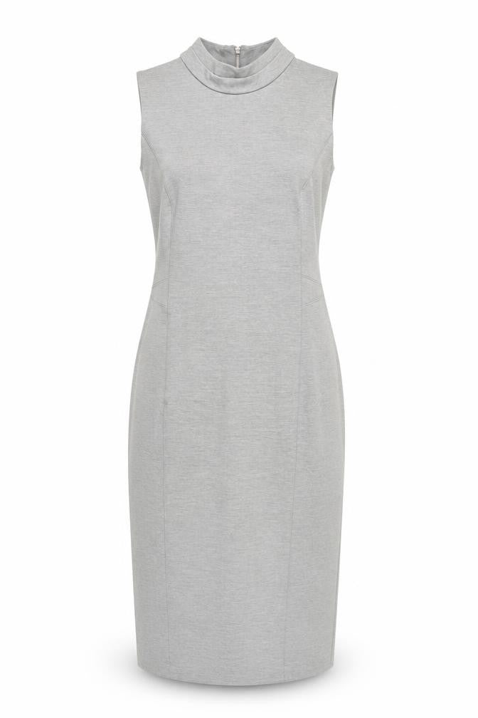 Front view of Forecast Women’s Grey, size UK 10, Sleeveless Sheath Dress