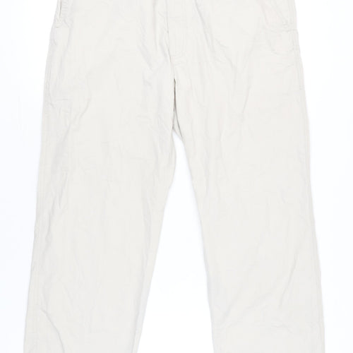 Farah Men’s Beige Chino Trousers Size L 38W 29L Cotton Blend