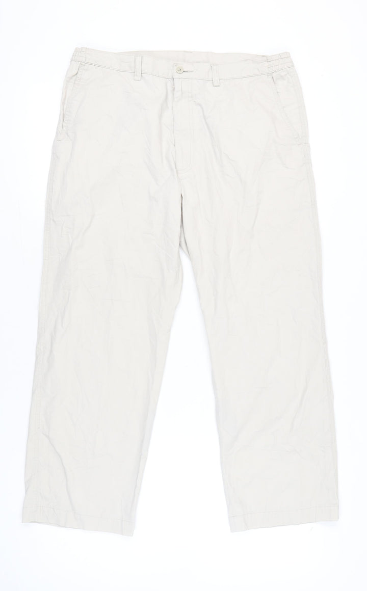 Farah Men’s Beige Chino Trousers Size L 38W 29L Cotton Blend