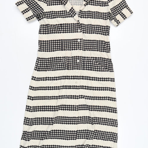InWear Women’s Black White Shirt Dress Size 10 Cotton Modal