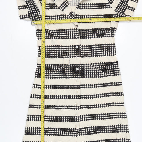 InWear Women’s Black White Shirt Dress Size 10 Cotton Modal