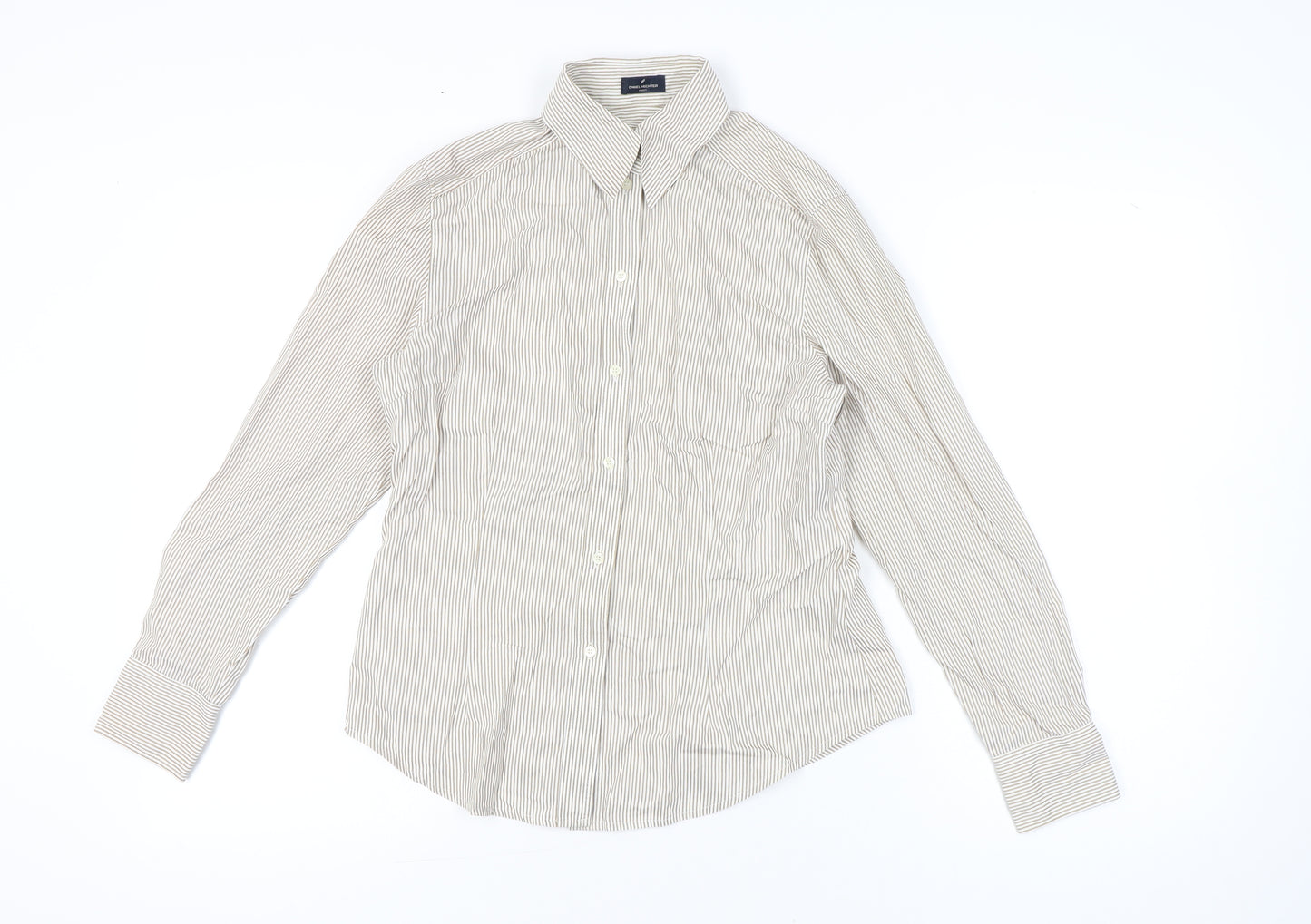 Daniel Hechter Women’s Beige Striped Button-Up Shirt Size 12