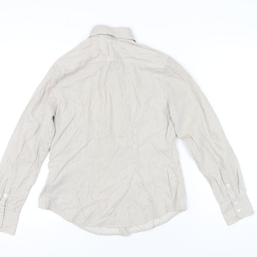 Daniel Hechter Women’s Beige Striped Button-Up Shirt Size 12