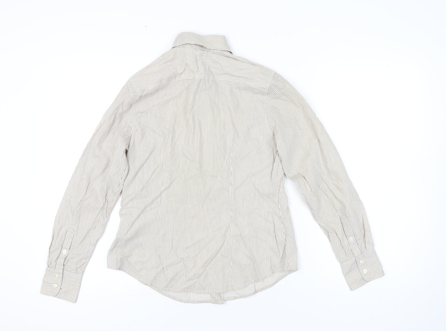 Daniel Hechter Women’s Beige Striped Button-Up Shirt Size 12