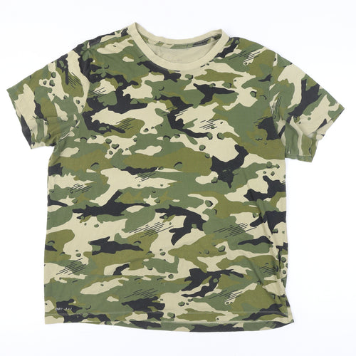 Nike Men’s Green Camouflage Army Short Sleeve Sports T-Shirt S
