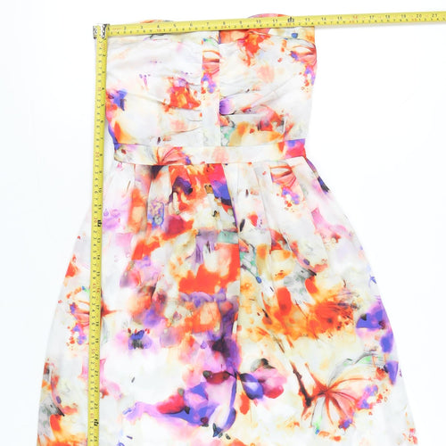 Coast Women’s Multicoloured Floral Strapless A-Line Dress UK 6