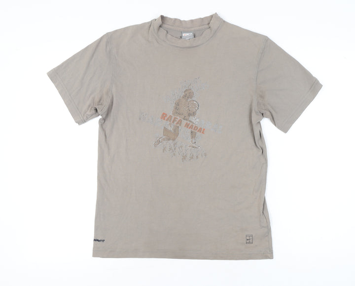 Nike Boys Beige Rafa Nadal Graphic T-Shirt XL Tennis Sportswear