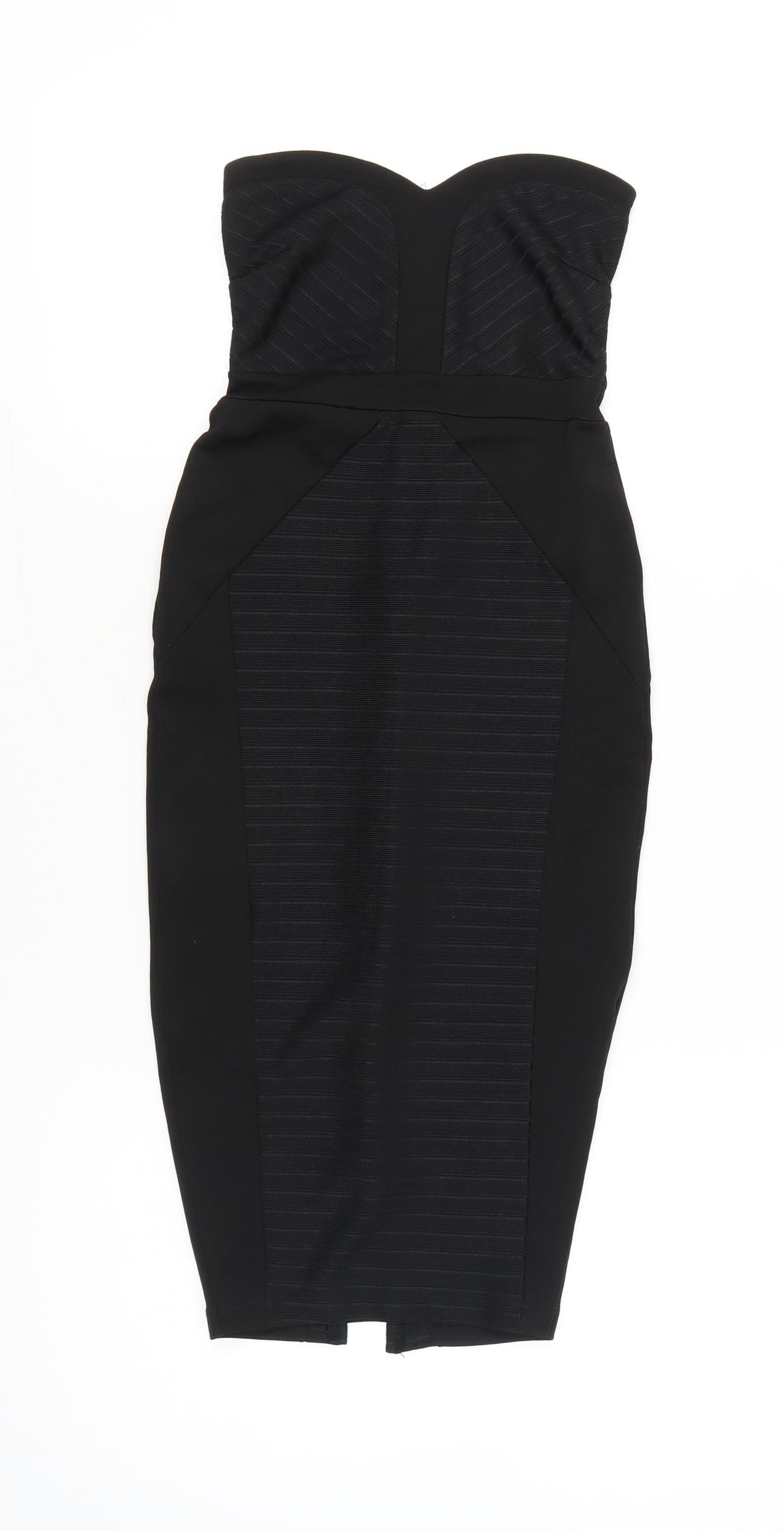 ASOS Petite Women’s Black Strapless Bodycon Midi Dress Size 2
