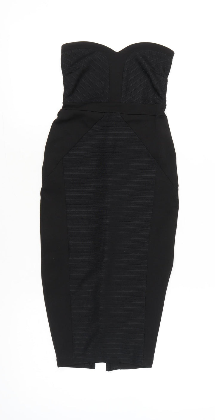 ASOS Petite Women’s Black Strapless Bodycon Midi Dress Size 2