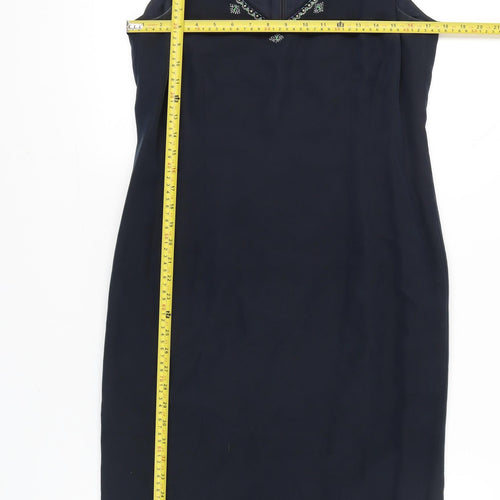 Country Casuals Women’s Black Silk Sheath Dress Size 12 V-Neck