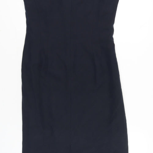 Country Casuals Women’s Black Silk Sheath Dress Size 12 V-Neck