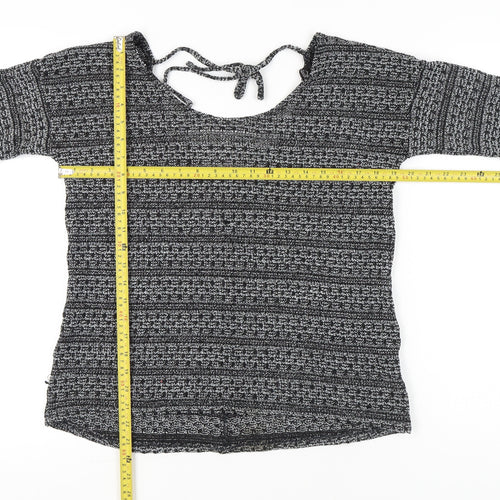 Next Women’s Grey Knit Pullover Jumper Size 16 Scoop Neck Long Sleeve