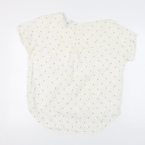 New Look Women’s White Polka Dot T-Shirt UK 18 Short Sleeve