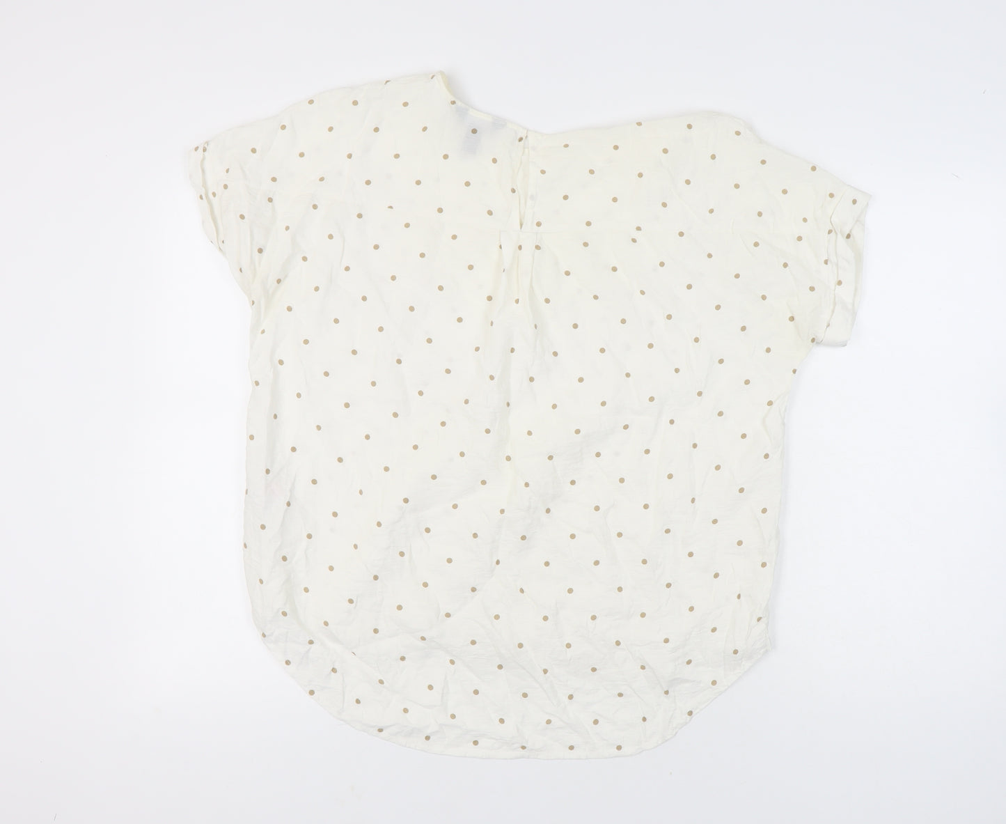 New Look Women’s White Polka Dot T-Shirt UK 18 Short Sleeve