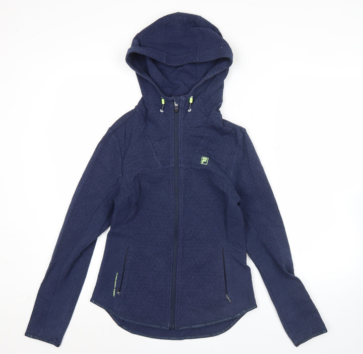 Fila Women’s Navy Blue Hoodie Size 8 Full Zip Sportswear