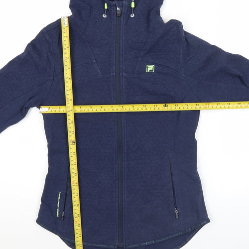 Fila Women’s Navy Blue Hoodie Size 8 Full Zip Sportswear