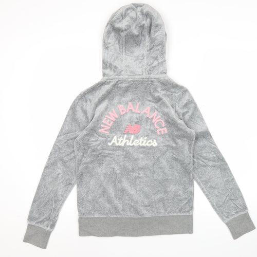 New Balance Womens Grey Hoodie M Full Zip Logo Sportswear