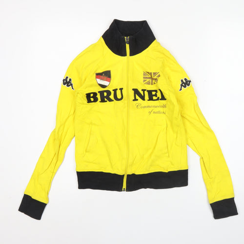 Kappa Womens Yellow Track Jacket Size UK 6 Full Zip Sportswear