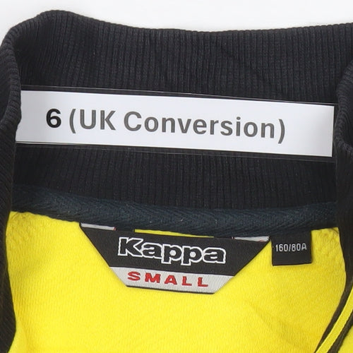 Kappa Womens Yellow Track Jacket Size UK 6 Full Zip Sportswear