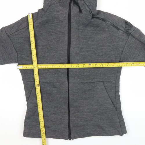 Adidas Womens Grey Hoodie UK 8 Full Zip Long Sleeve Sportswear