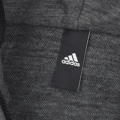 Adidas Womens Grey Hoodie UK 8 Full Zip Long Sleeve Sportswear