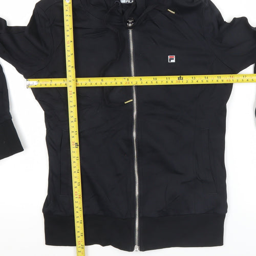 Fila Women's Black Full Zip Hoodie Size 6 Slim Fit Activewear