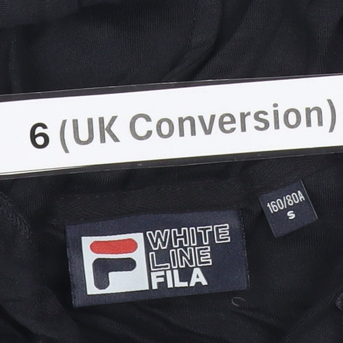 Fila Women's Black Full Zip Hoodie Size 6 Slim Fit Activewear