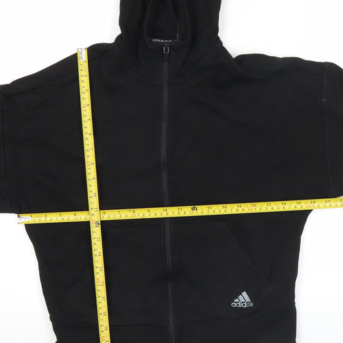 Adidas Womens Black Size 10 Full Zip Hoodie Sweatshirt