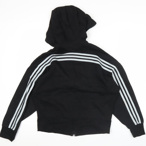 Adidas Womens Black Size 10 Full Zip Hoodie Sweatshirt